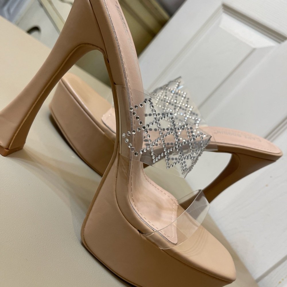 Elegant Nude Heels with Rhinestone Detail